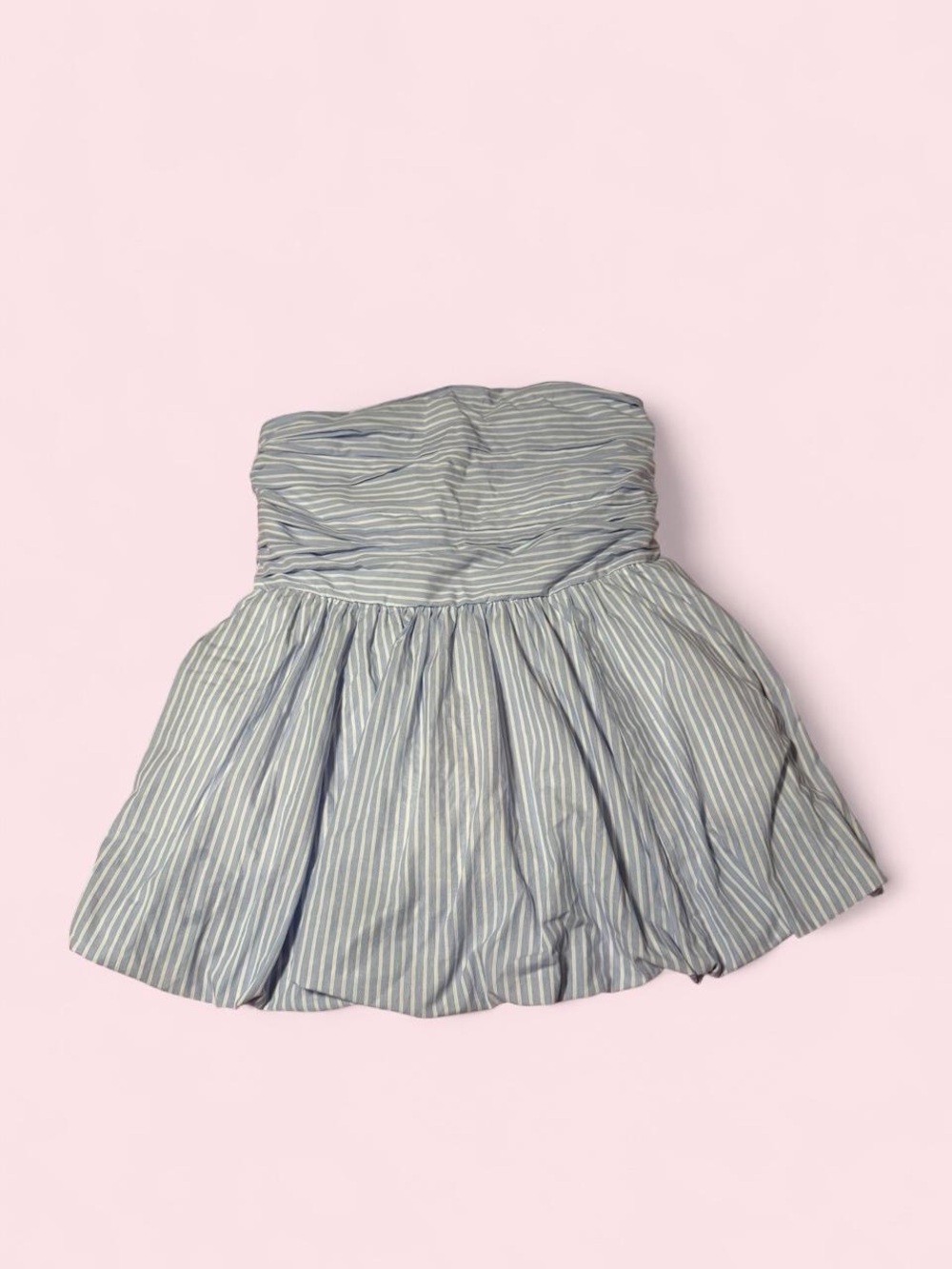 Hollister Light Blue & White Striped Strapless Mini Dress sz xxl tall